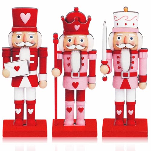 3 Pcs 7 in Wooden Christmas Nutcracker Decorations W91697