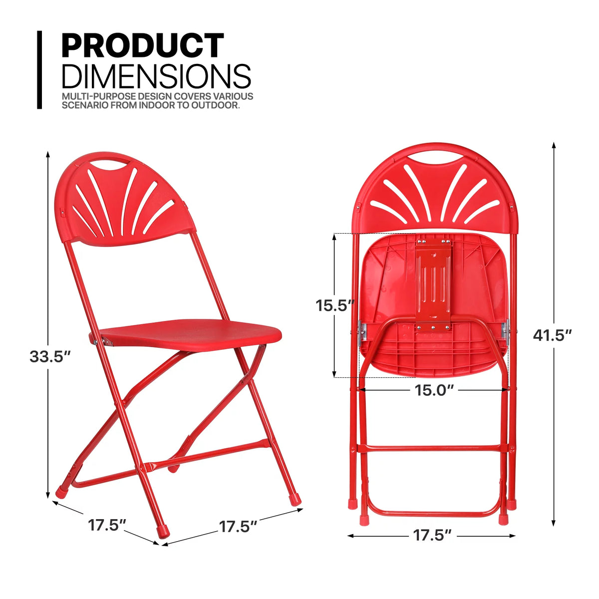 11 Pieces 6 Ft White Foldable Plastic Card Table and 10 Red Chair Set B6001