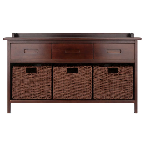 4-Pc Storage Bench with 3 Foldable Woven Baskets L56700