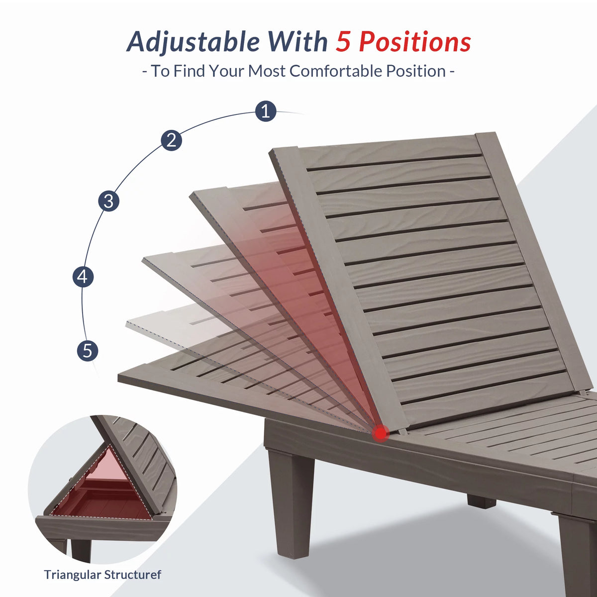 Brown Adjustable Chaise Lounge P61266