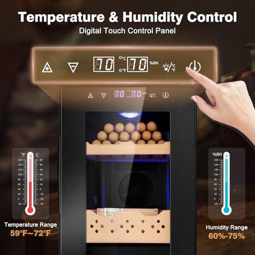25L Electric Cigar Humidor Cabinet with Temperature and Humidity Control H950