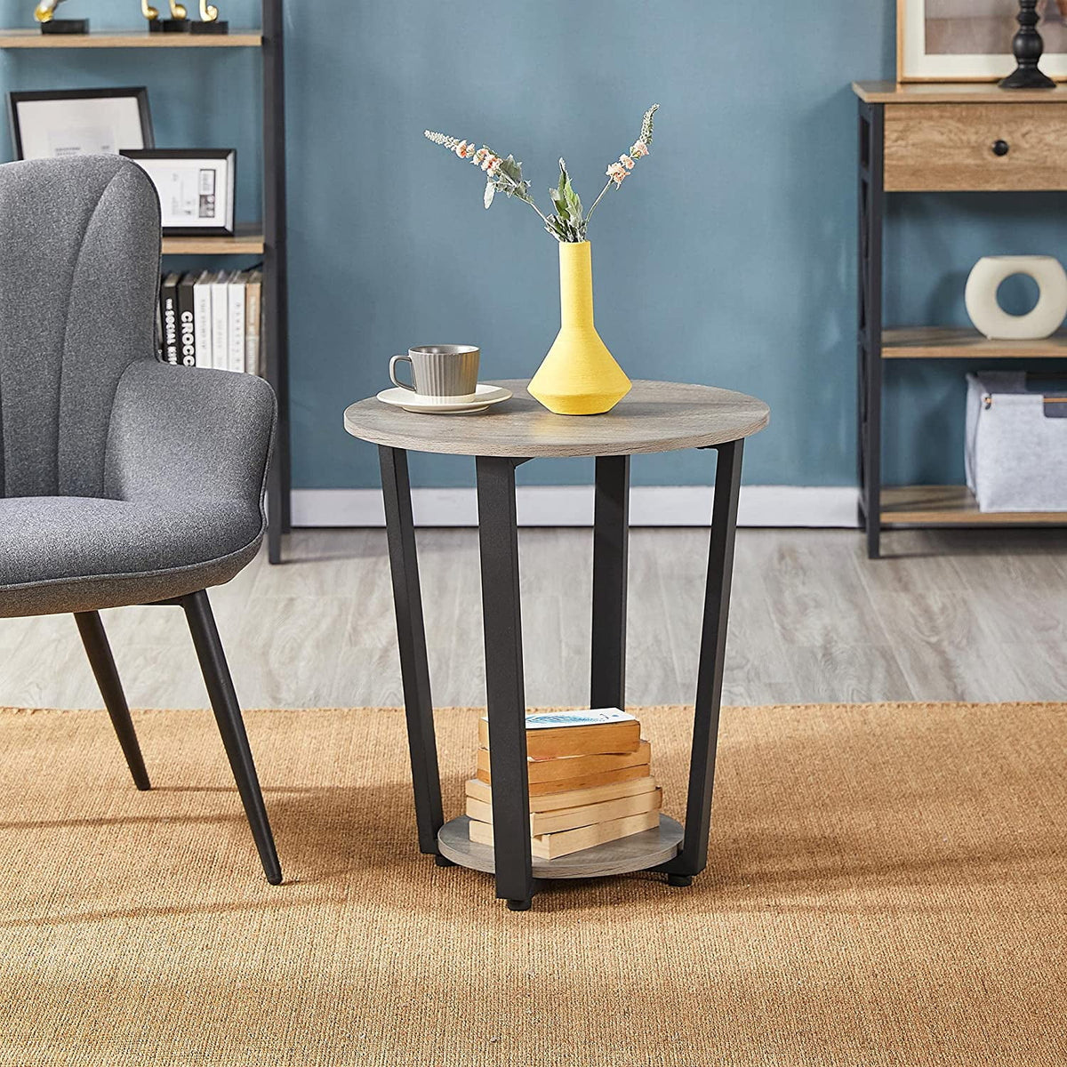 Round 2 Tier Side Table with Storage E139428