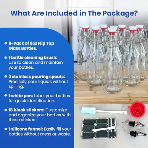 1 Liter Glass Flip Top Bottle Pack of 6 G811347