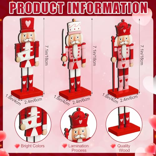 3 Pcs 7 in Wooden Christmas Nutcracker Decorations W91697
