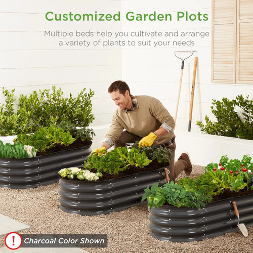 4x2x1ft Outdoor Raised Metal Oval Garden Bed X595081