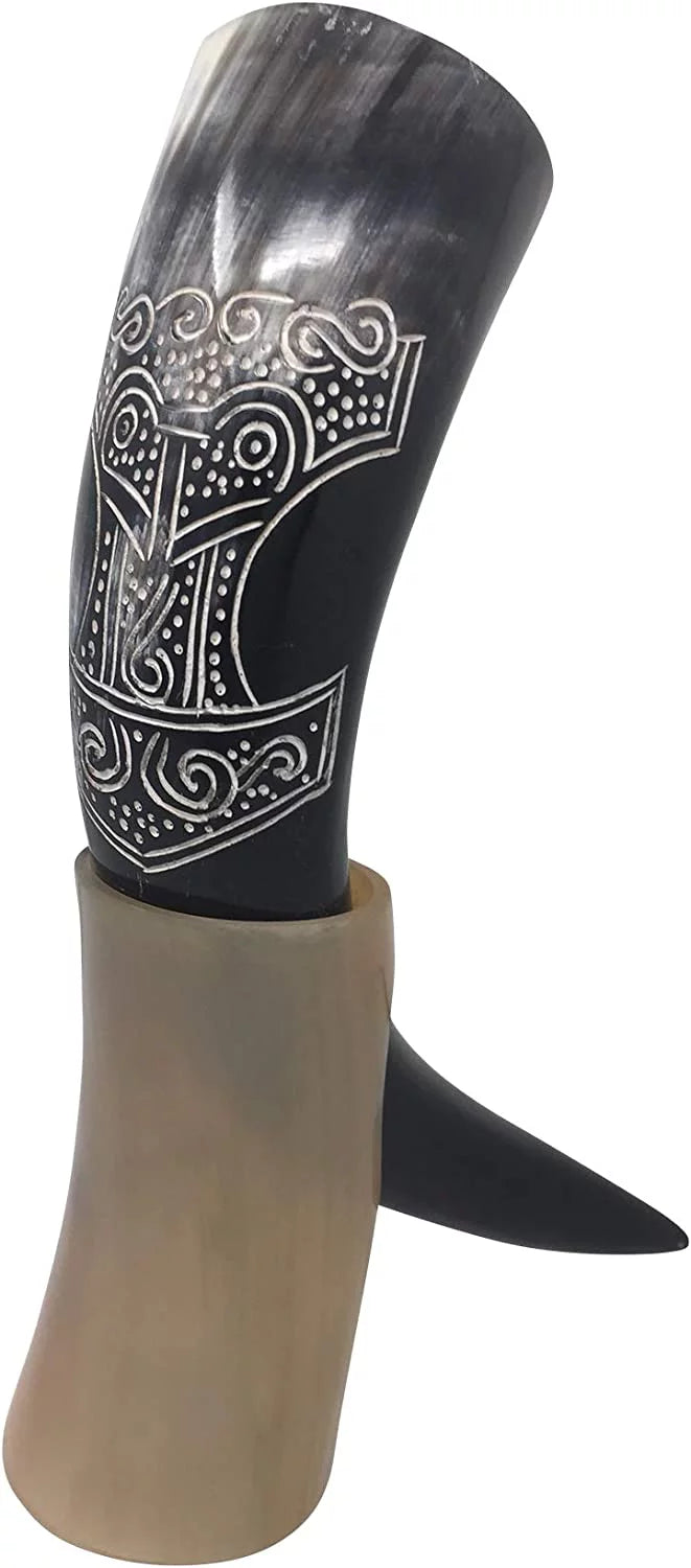Large Viking Drinking Horn with Stand U309511