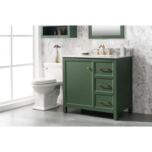 36" Green Wood Sink Vanity Cabinet O15245