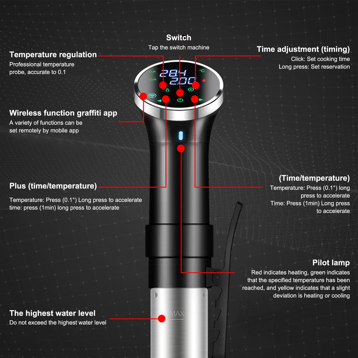 1100W Wifi Sous Vide Cooker S452