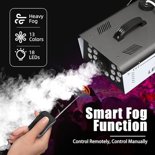 1200W Fog Machine with 18 LED Lights and Remote X28354