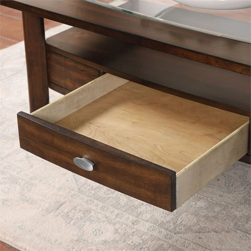 2-Piece Wood Storage Coffee Table Set in Dark Walnut B3119