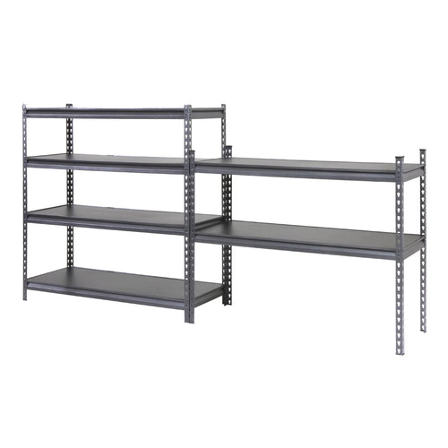6-Shelf Boltless Rack with Wood Decking Textured Gray F222