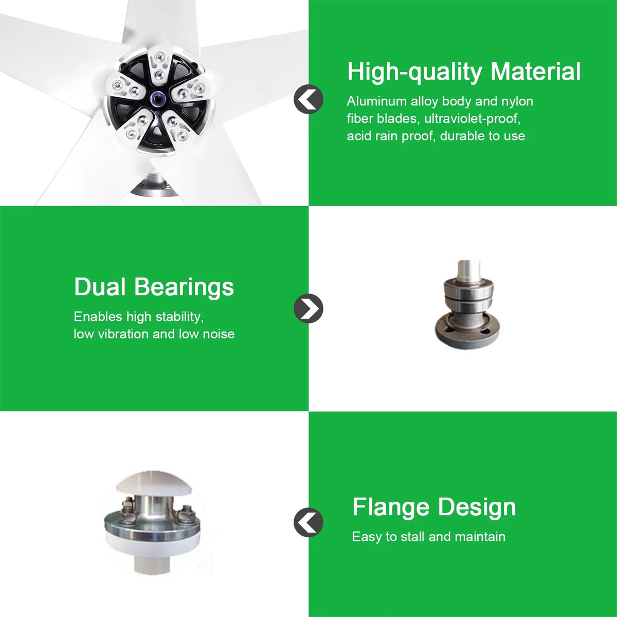 1200W 12V 5 Blades Wind Turbine Generator Kit N7898