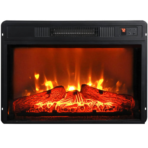 58" Fireplace TV Stand with 23" Electric Fireplace, Dark Oak R475695