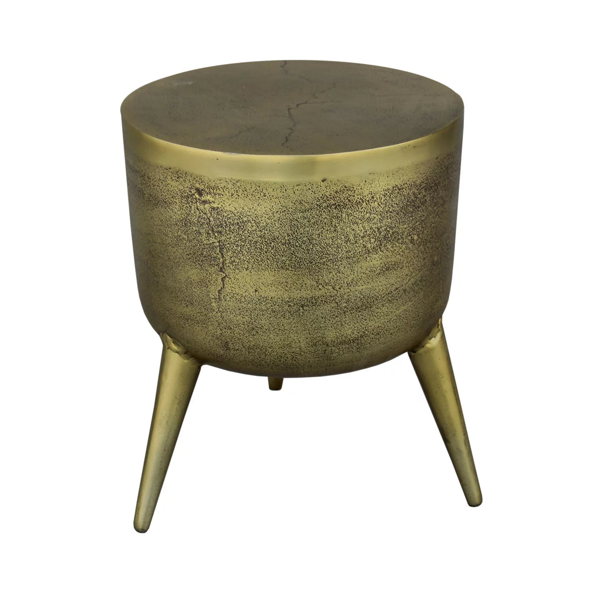 16 Inch Antique Brass Aluminum Side End Table P75599