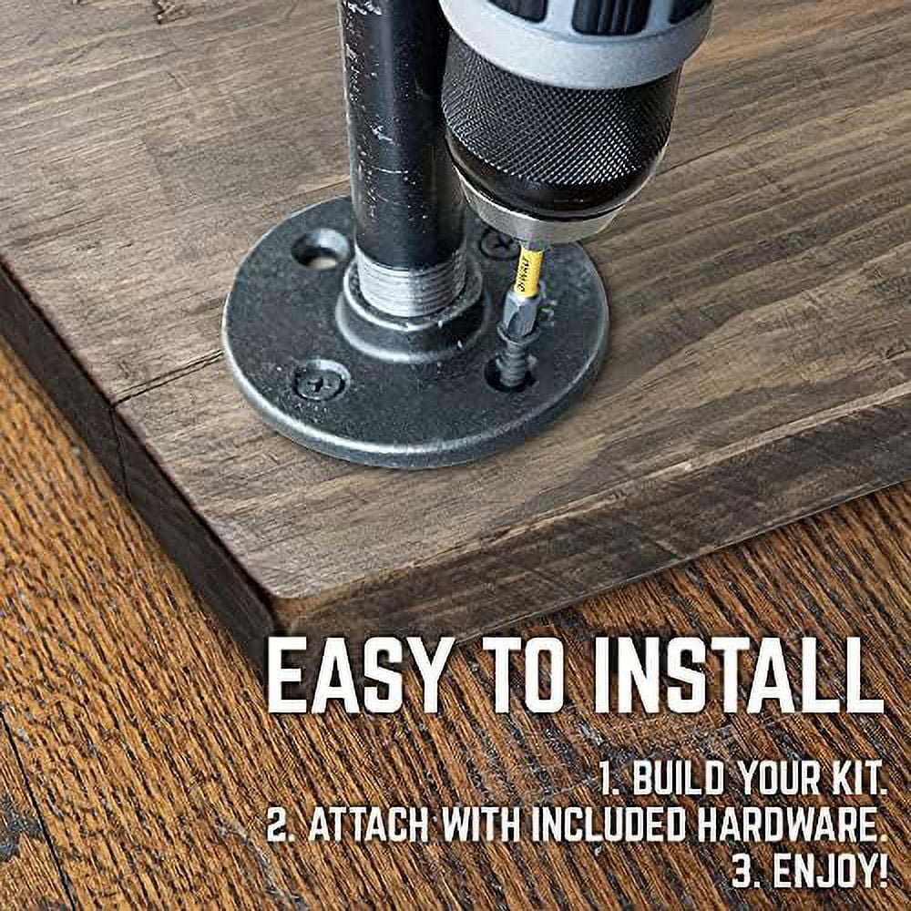 Live Edge Reclaimed Pine Wood Console Table with Industrial Pipe Legs J52185