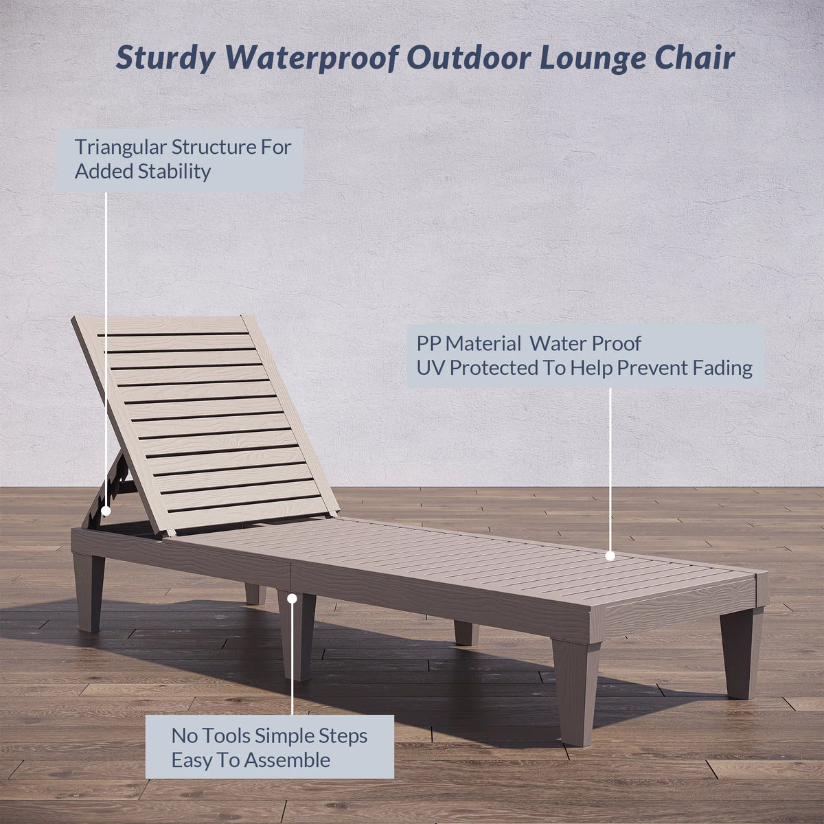 Brown Adjustable Chaise Lounge P61266