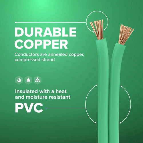 14 AWG Insulated Stranded Copper THHN THWN Wire 150 Feet Green Q8246