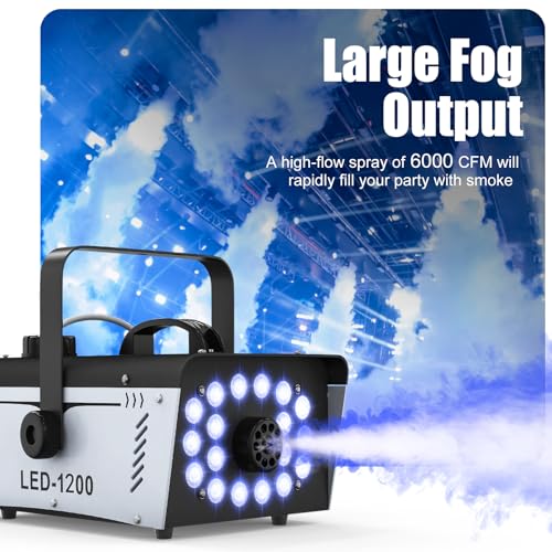 1200W Fog Machine with 18 LED Lights and Remote X28354