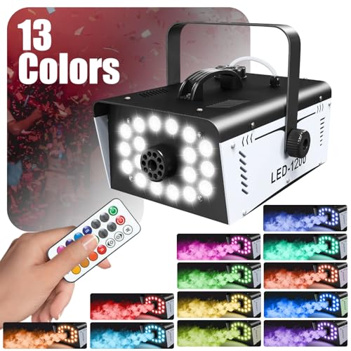1200W Fog Machine with 18 LED Lights and Remote X28354