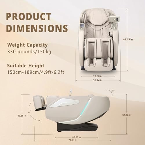 4D Zero Gravity Full Body Massage Chair with SL-Track and Shiatsu Foot Massage R576