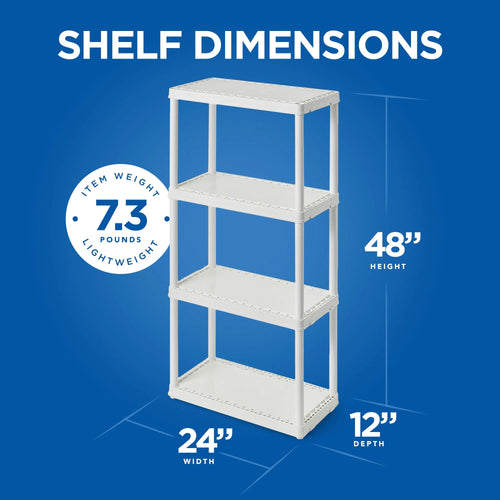 4 Shelf White Storage Unit A61175