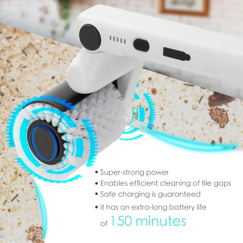 Cordless Electric Scrubber Brush with 3 Replaceable Brush Heads D885140