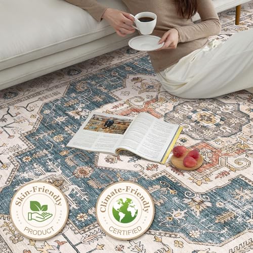 10x14 Washable Vintage Area Rug S38420