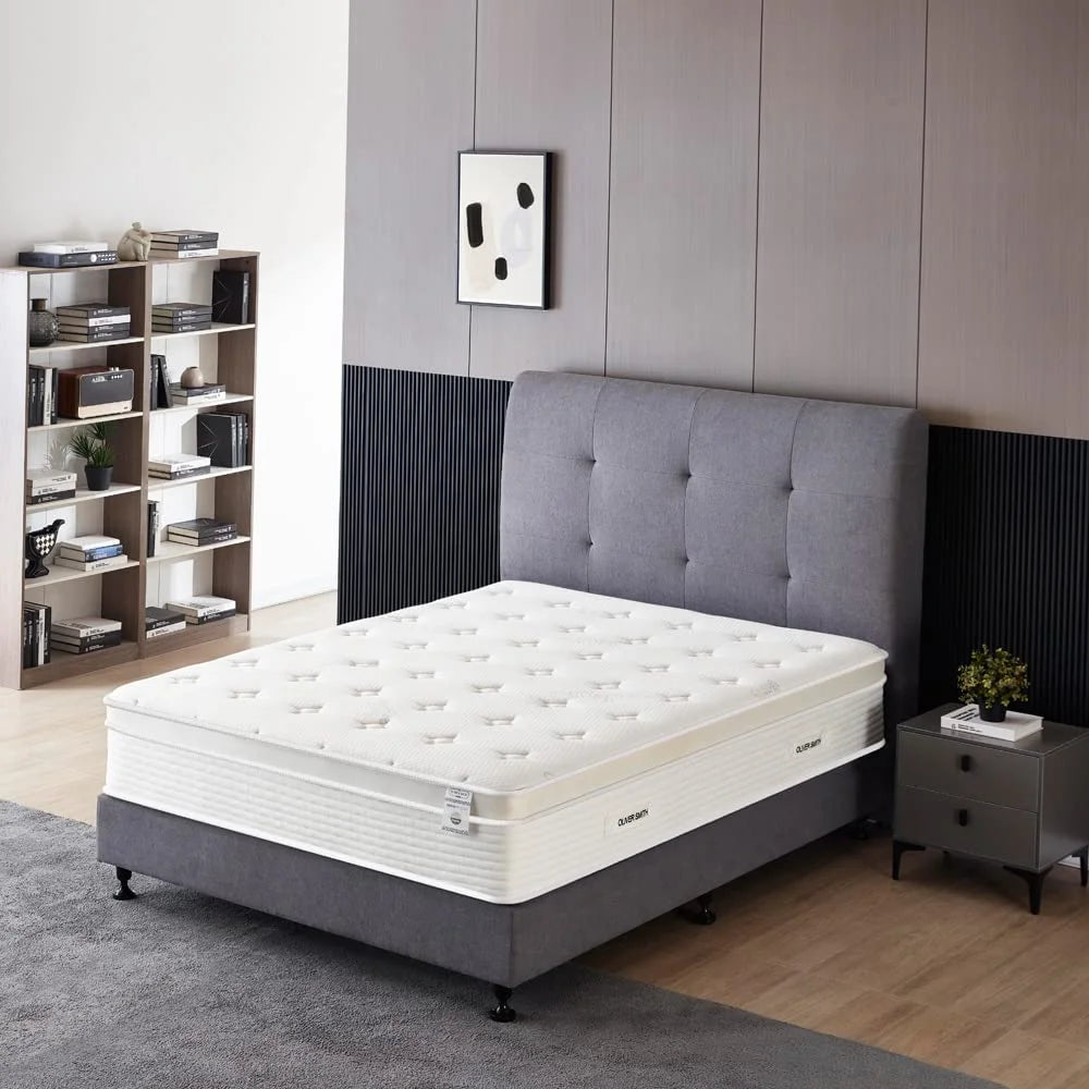 12 Inch Cool Memory Foam Spring Hybrid Euro Top Medium Firm Full Size Mattress C78937