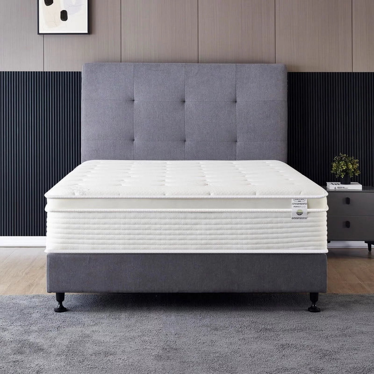 12 Inch Cool Memory Foam Spring Hybrid Euro Top Medium Firm Full Size Mattress C78937