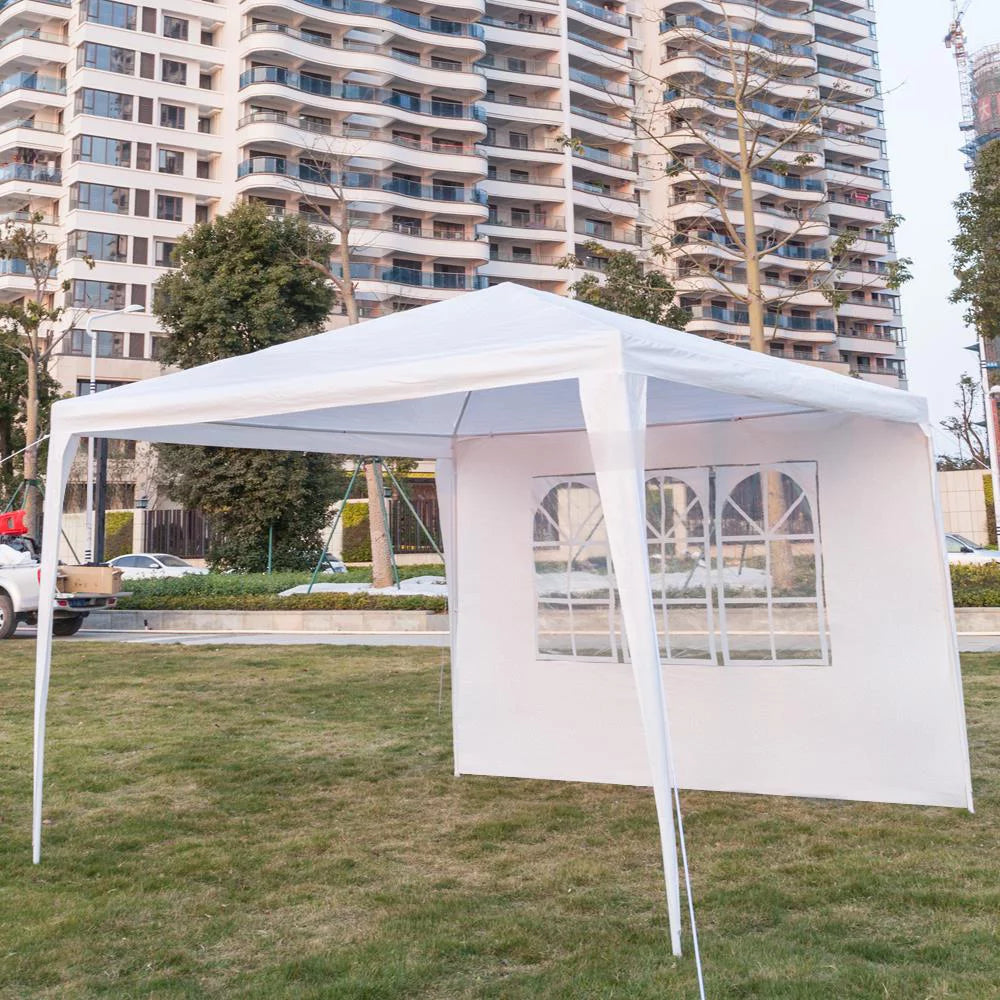 10' x 10' White Canopy Tent with 4 SideWalls O6211