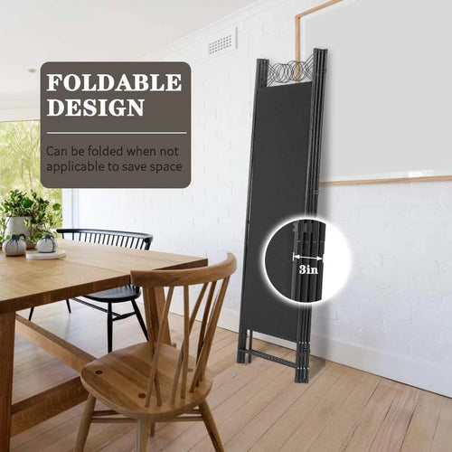 4 Panel 6FT Steel Frame Folding Privacy Divider Q283