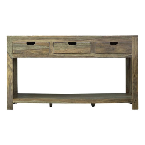 3-drawer Storage Console Table Natural Sheesham W5501