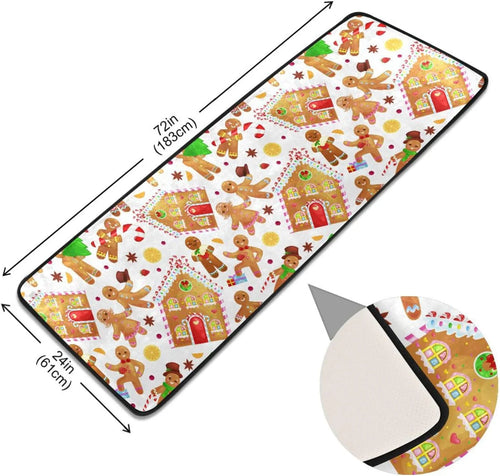 2X6 Feet Christmas Gingerbread Man Runner Rug with Rubber Backing A48209