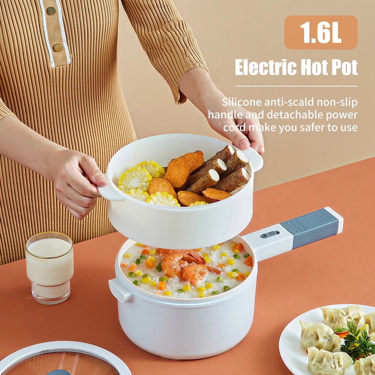 1.6L Non-Stick Electric Hot Pot Cooker U5573