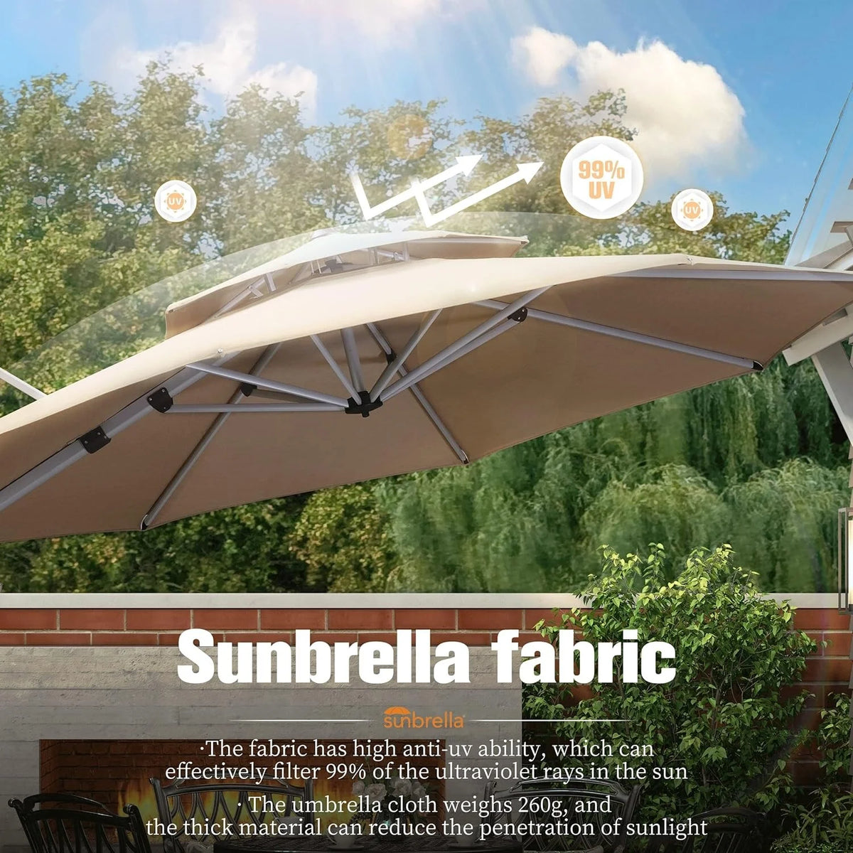11ft Round Patio Umbrella H193296