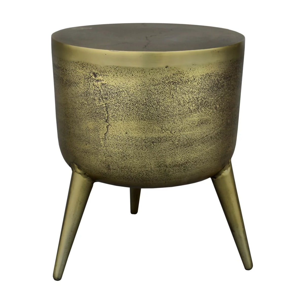 16 Inch Antique Brass Aluminum Side End Table P75599