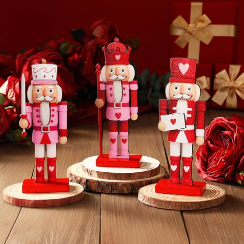 3 Pcs 7 in Wooden Christmas Nutcracker Decorations W91697