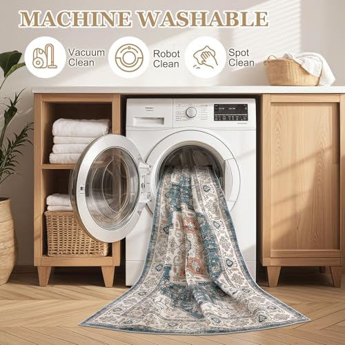 10x14 Washable Vintage Area Rug S38420