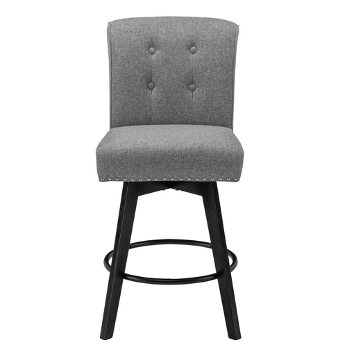 26" Swivel Counter Height Bar Stools Set of 2 Gray R6801
