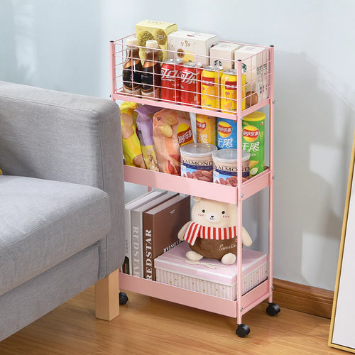 3-Tier Metal Rolling Cart N39281