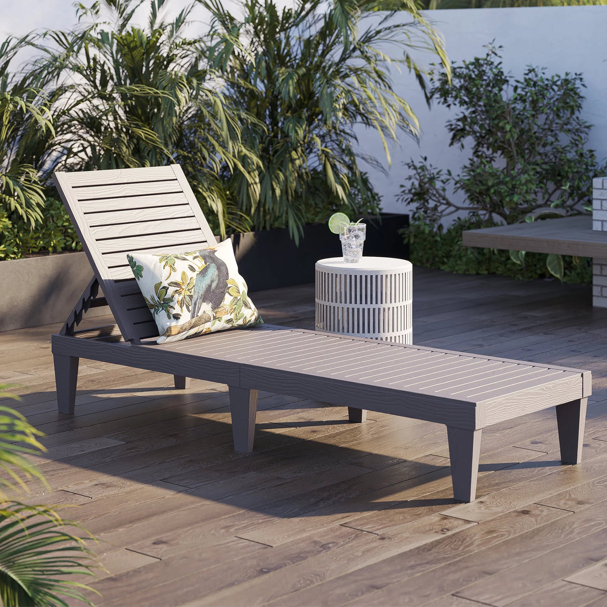 Brown Adjustable Chaise Lounge P61266